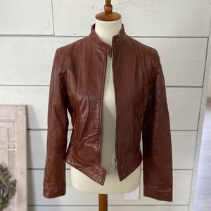 Gorgeous Brown Leather Elie Tahari Jacket